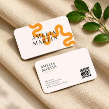 moderne eenvoudige oranje aanraak visitekaartje