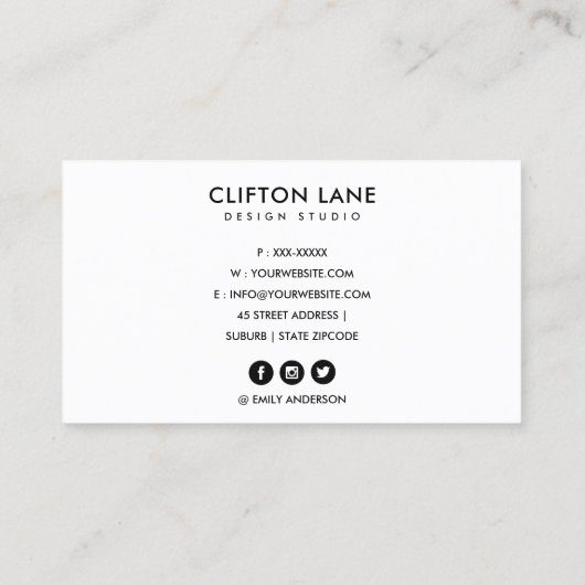 MODERNE EENVOUDIGE ORANJE RODE PERSOONLIJKE FOTO-I VISITEKAARTJE (Achterkant)