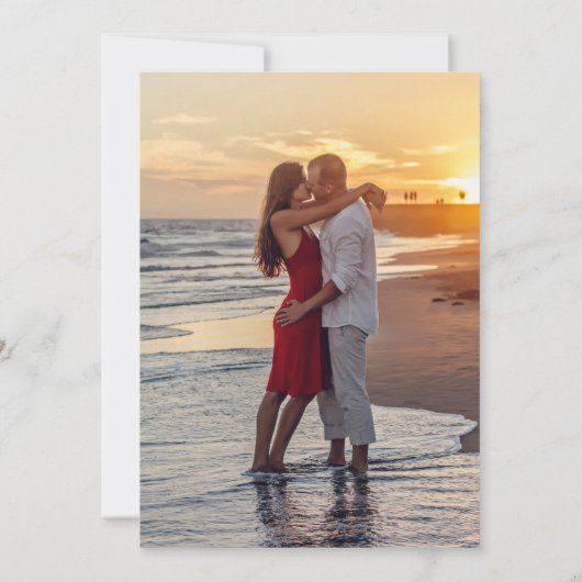 Moderne, eenvoudige Paarse gouden bruiloft Save The Date (Achterkant)