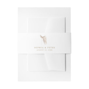 Moderne Eenvoudige Palm Leaves Belly Band Uitnodigingen Wikkel