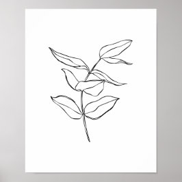 Moderne, eenvoudige Plant line art Poster