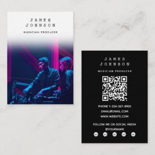 Moderne Eenvoudige Producent Muzikant Fotografie Visitekaartje