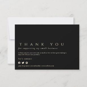 Moderne Eenvoudige Professional Black en Gold Bedankkaart