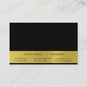 Moderne Eenvoudige Professional Black en Gold Glos Visitekaartje