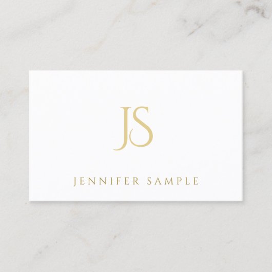 Moderne Eenvoudige Professionele Gold Monogram Ele Visitekaartje (Voorkant)