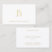 Moderne Eenvoudige Professionele Gold Monogram Ele Visitekaartje (Voorkant / Achterkant)