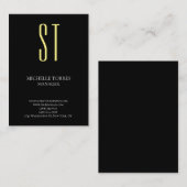 Moderne eenvoudige professionele monogram visitekaartje (Voorkant / Achterkant)