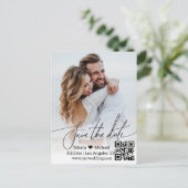 Moderne eenvoudige QR code paar foto opslaan van d Aankondigingskaart (Staand voorkant)