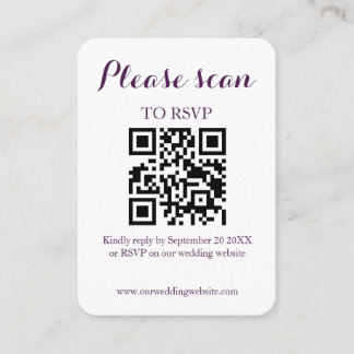 Moderne Eenvoudige QR-Code & RSVP-Huwelijk Informatiekaartje