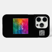 Moderne eenvoudige QR-code Upload Logo Promotional Case-Mate iPhone Case (Achterkant (horizontaal))