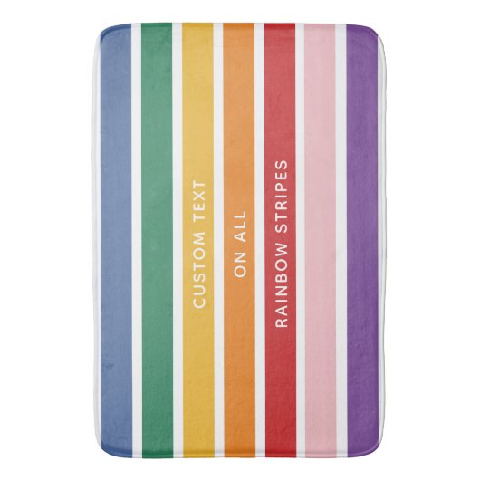 Moderne eenvoudige regenboog aangepaste tekst wegg badmat (Voorkant Verticaal)