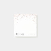Moderne, eenvoudige roos goudglitter company logo post-it® notes (Voorkant)