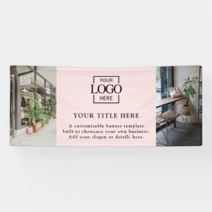 Moderne Eenvoudige Roze Aangepaste Zakelijke Logo Spandoek