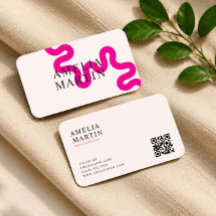 moderne eenvoudige roze aanraak businesscard