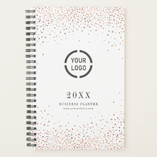 Moderne eenvoudige roze gouden glitter bedrijfslog planner