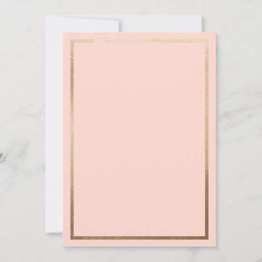 Moderne eenvoudige roze gouden grensoverschrijdend kaart (Achterkant)