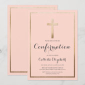 Moderne eenvoudige roze gouden grensoverschrijdend kaart (Voorkant / Achterkant)