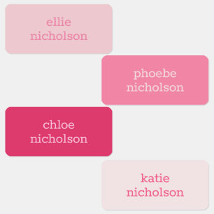 Moderne eenvoudige roze waslabels voor meisjes labels