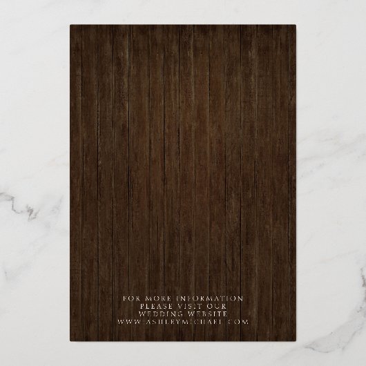 Moderne, eenvoudige, rustige Twinkle-bruiloft, beh Folie Uitnodiging (Achterkant)