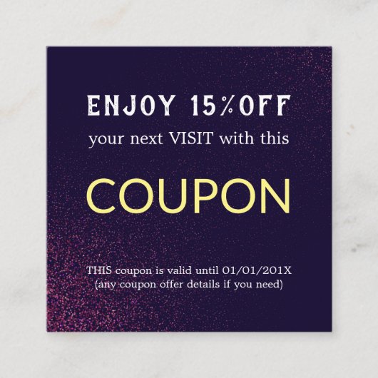 Moderne Eenvoudige Salon Korting Coupon (Voorkant)