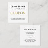 Moderne Eenvoudige Salon Korting Korting Coupon (Voorkant / Achterkant)