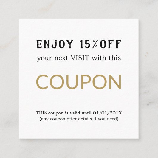 Moderne Eenvoudige Salon Korting Korting Coupon (Voorkant)