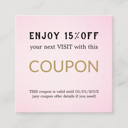 Moderne Eenvoudige Salon Korting Korting Coupon (Voorkant)