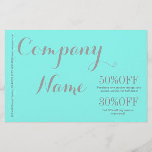 moderne eenvoudige schoonheidssalon Aqua blauw Tur Flyer