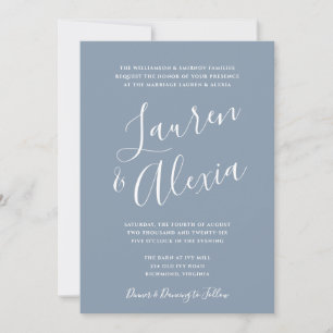Moderne Eenvoudige Script Calligrafie Foto Huwelij Kaart