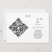 Moderne Eenvoudige Script Drie Foto Galerij QR COD Save The Date (Achterkant)
