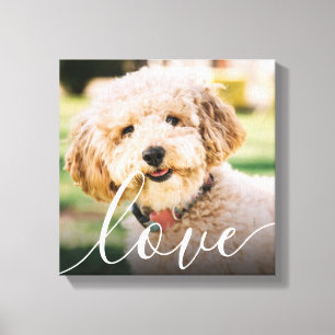 Moderne Eenvoudige Script Lieverdierbare Fotoherde Canvas Afdruk