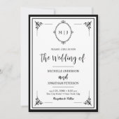 Moderne Eenvoudige Script Monogram Foto Bruiloft Save The Date (Voorkant)
