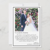 Moderne Eenvoudige Script Monogram Foto Bruiloft Save The Date (Achterkant)