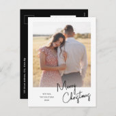 Moderne Eenvoudige scriptfoto voor prettig kerstfe Feestdagenkaart (Voorkant / Achterkant)