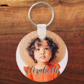 Moderne Eenvoudige scripts Jouw naam en foto's toe Sleutelhanger (Voorkant)