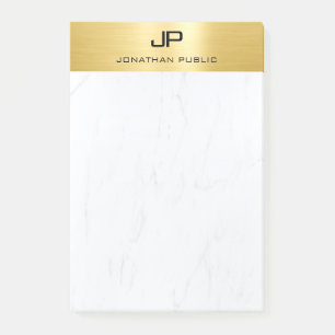 Moderne eenvoudige Sjabloon elegant goud en marmer Post-it® Notes
