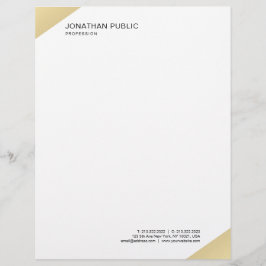 Moderne eenvoudige Sjabloon elegant goud en wit Briefhoofd