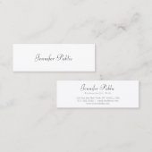 Moderne eenvoudige Sjabloon Elegant minimalistisch Mini Visitekaartje (Voorkant / Achterkant)