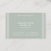 Moderne Eenvoudige Sjabloon Elegante Groene Profes Visitekaartje (Achterkant)