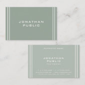 Moderne Eenvoudige Sjabloon Elegante Groene Profes Visitekaartje (Voorkant / Achterkant)