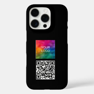 Moderne eenvoudige Sjabloon Upload uw Logo QR-code iPhone 16 Pro Hoesje