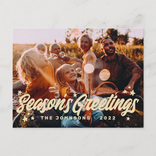 Moderne eenvoudige speelse groetjes Sterren Feestdagenkaart (Voorkant)