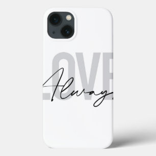 Moderne, eenvoudige stadtypografie "Liefde Altijd" iPhone 13 Hoesje