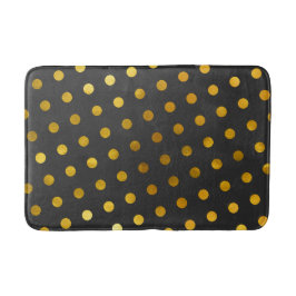 Moderne eenvoudige steenkool en goudpokkendots badmat