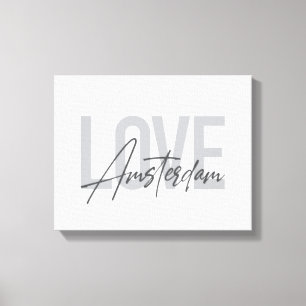 Moderne, eenvoudige, stijlvolle, coole design Love Canvas Afdruk
