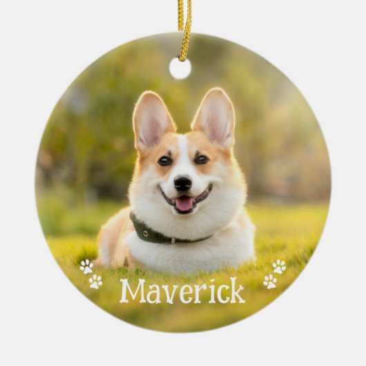 Moderne Eenvoudige Stijlvolle Gepersonaliseerde Fo Keramisch Ornament (Voorkant)