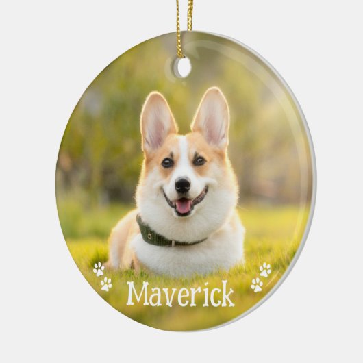 Moderne Eenvoudige Stijlvolle Gepersonaliseerde Fo Keramisch Ornament (Links)