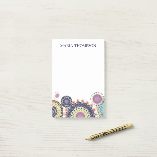 Moderne, eenvoudige, stijlvolle minimalistische af post-it® notes (Op bureau)