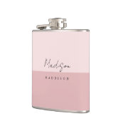 Moderne, eenvoudige, stijlvolle, zwarte roze Vinta Heupfles (Links)