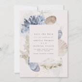 Moderne, eenvoudige strand bruiloft opslaan van de kaart (Voorkant)